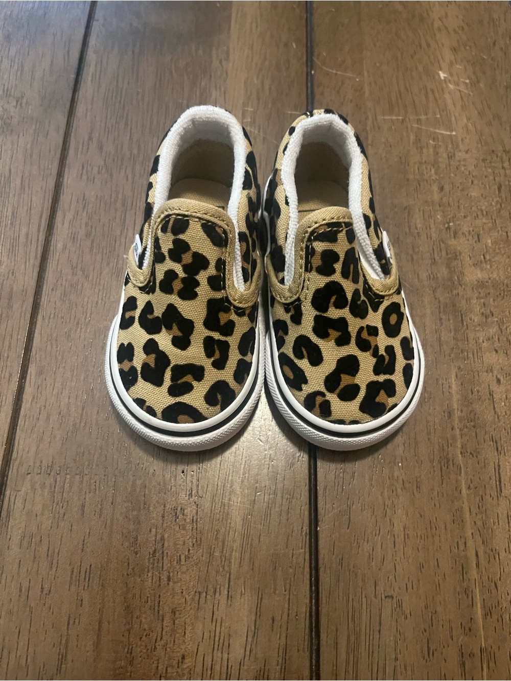 Vans Kids Slip-On Leopard Canvas Sneakers - Tan & Black